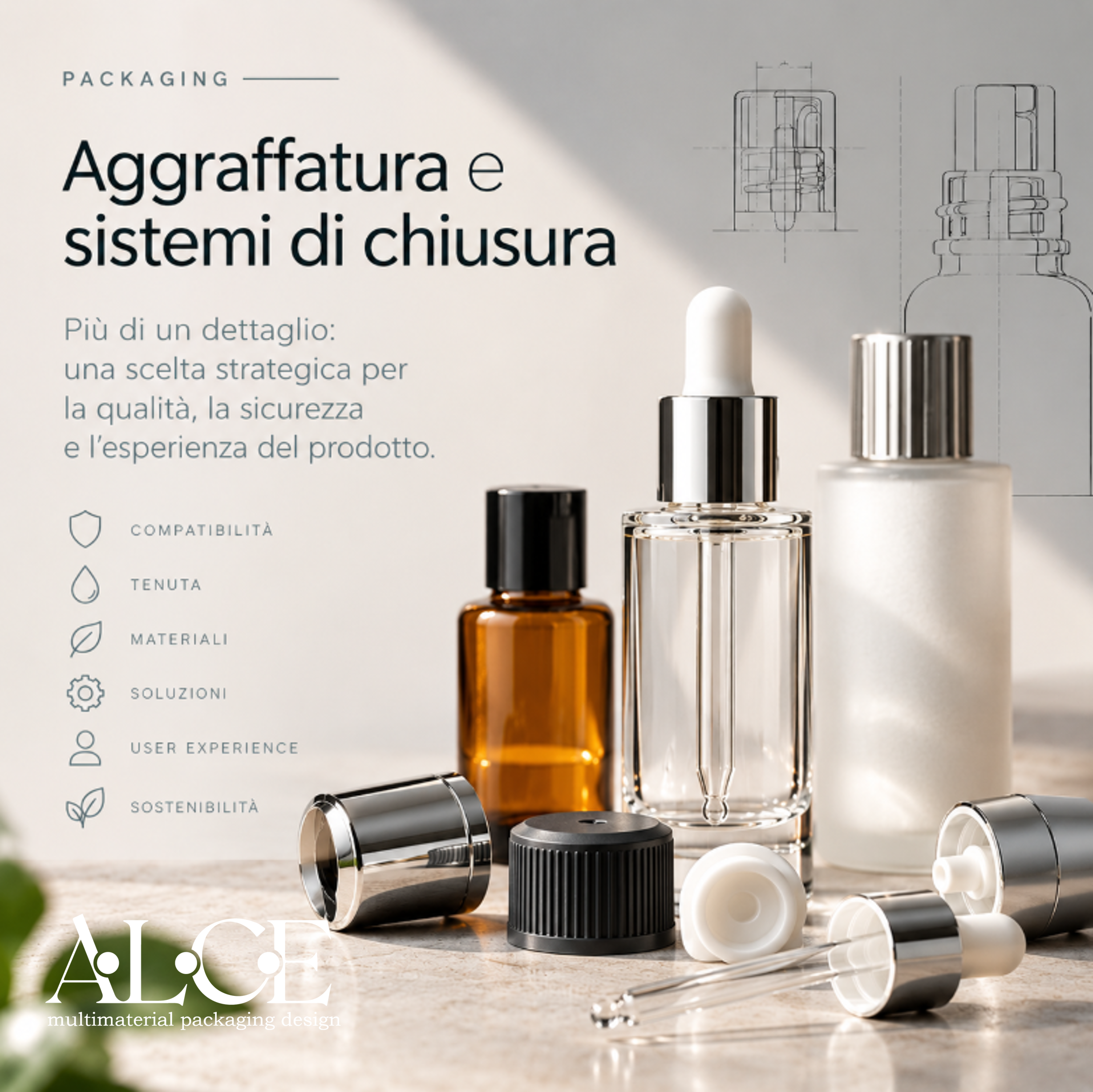 ALCE- cosmetica - farmaceutica - chiusure - Aggraffature